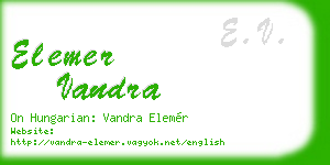 elemer vandra business card