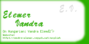 elemer vandra business card